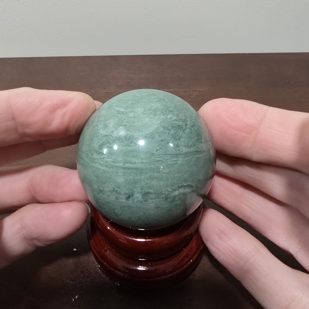 Lizardite Serpentine Crystal Sphere 48 mm